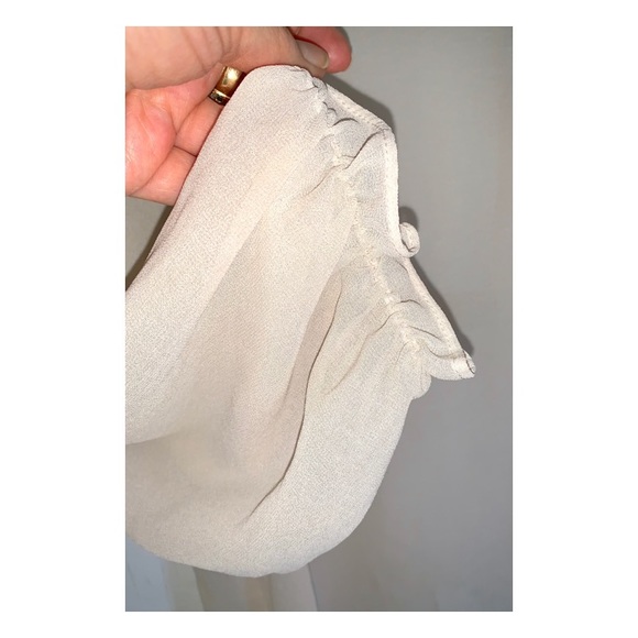 PETTICOAT ALLEY Blouse Sheer Cream Blouse Open Back Size XS - Picture 2 of 5